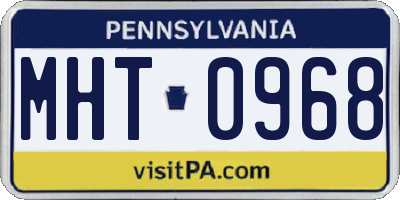 PA license plate MHT0968