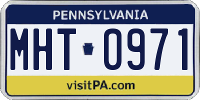 PA license plate MHT0971