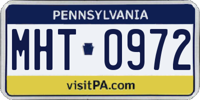 PA license plate MHT0972