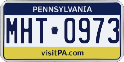 PA license plate MHT0973