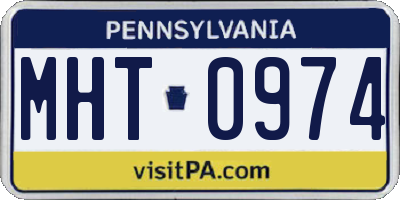 PA license plate MHT0974