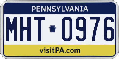 PA license plate MHT0976