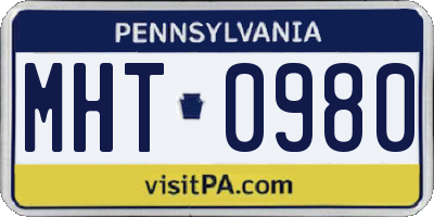 PA license plate MHT0980