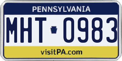 PA license plate MHT0983