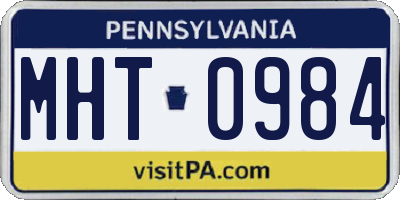 PA license plate MHT0984