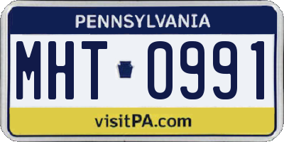PA license plate MHT0991