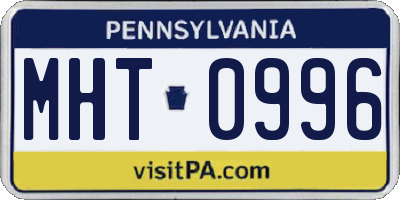 PA license plate MHT0996