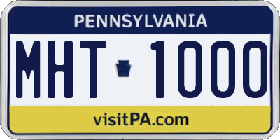 PA license plate MHT1000