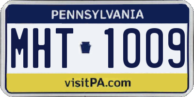 PA license plate MHT1009