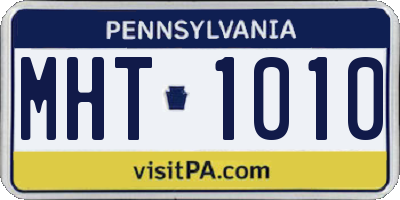 PA license plate MHT1010