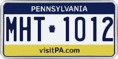 PA license plate MHT1012