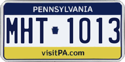 PA license plate MHT1013