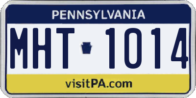 PA license plate MHT1014