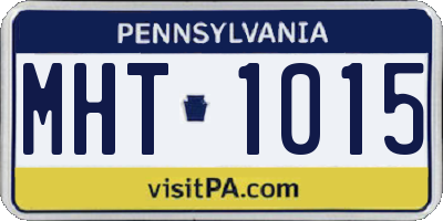 PA license plate MHT1015