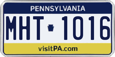 PA license plate MHT1016