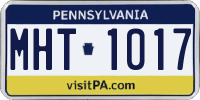 PA license plate MHT1017