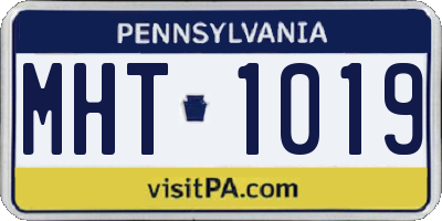 PA license plate MHT1019