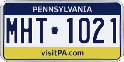 PA license plate MHT1021