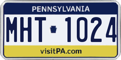 PA license plate MHT1024