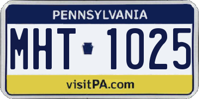 PA license plate MHT1025