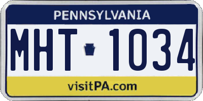 PA license plate MHT1034