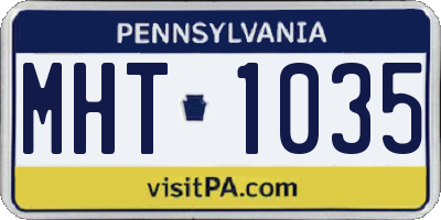 PA license plate MHT1035