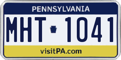PA license plate MHT1041