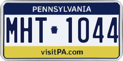 PA license plate MHT1044