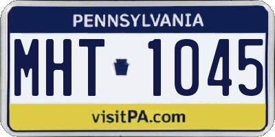 PA license plate MHT1045