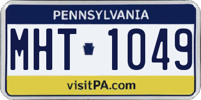 PA license plate MHT1049