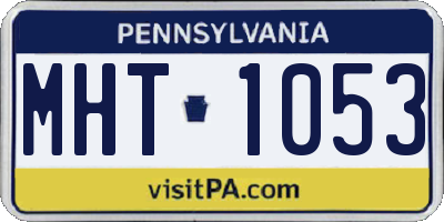 PA license plate MHT1053