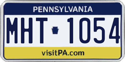 PA license plate MHT1054