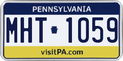 PA license plate MHT1059