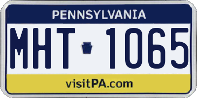 PA license plate MHT1065