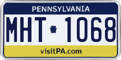 PA license plate MHT1068
