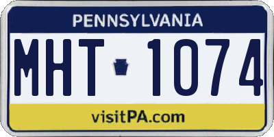PA license plate MHT1074