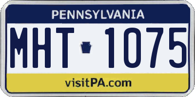 PA license plate MHT1075