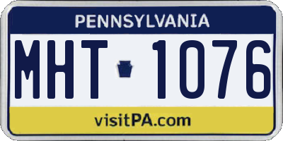 PA license plate MHT1076