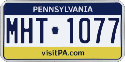 PA license plate MHT1077