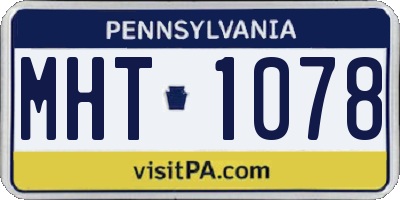 PA license plate MHT1078