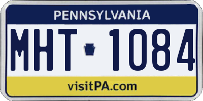 PA license plate MHT1084
