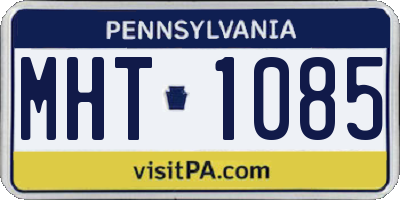PA license plate MHT1085