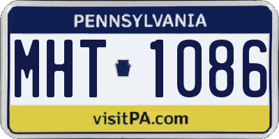 PA license plate MHT1086