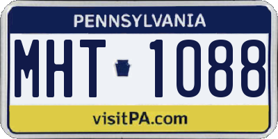 PA license plate MHT1088