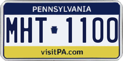 PA license plate MHT1100