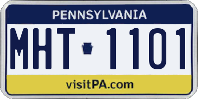 PA license plate MHT1101