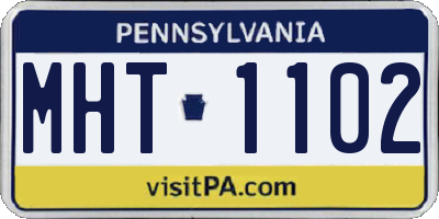 PA license plate MHT1102