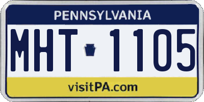 PA license plate MHT1105