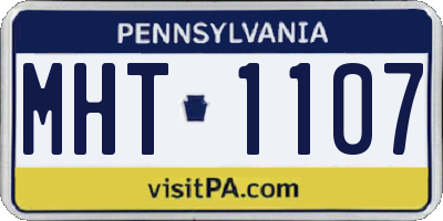 PA license plate MHT1107