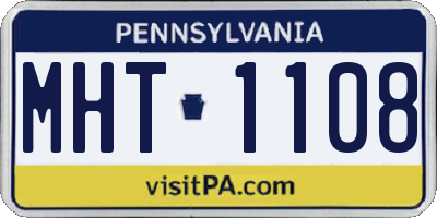 PA license plate MHT1108